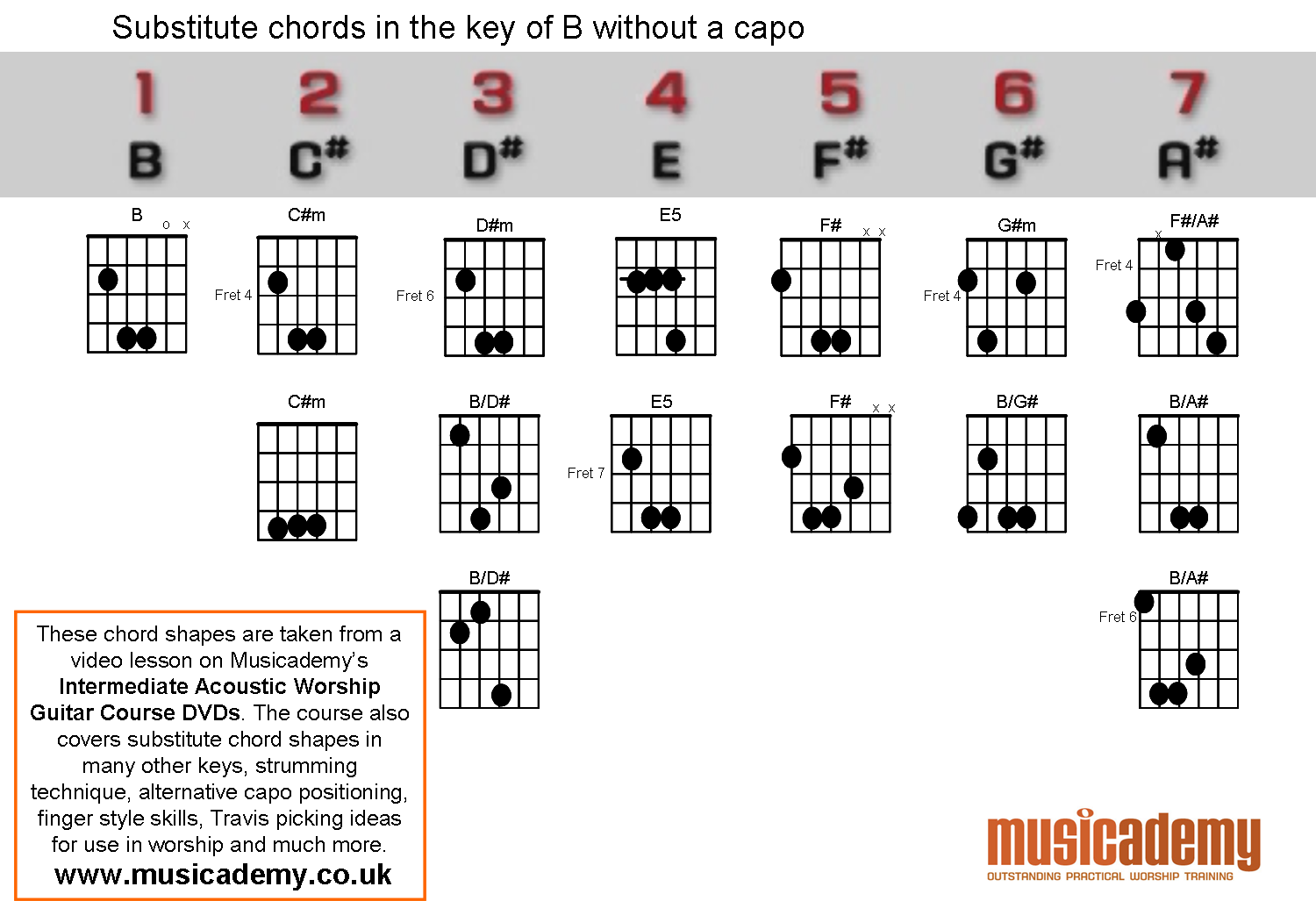 Guitar Chords in the Key of B Flat (B♭) Major